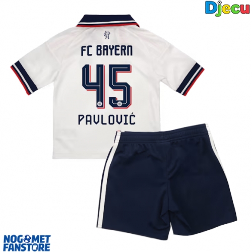 Bayern Munich Aleksandar Pavlovic #45 Gostujuci Dres za djecu 2026-27 Kratak Rukav (+ Kratke hlače)